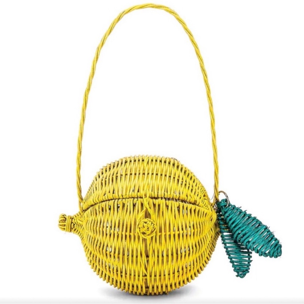 Revolve LPA Wicker Lemon bag